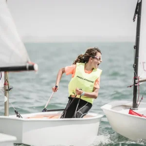 En el Puerto de Santa María, 23 de Junio de 2018: segundo día del Campeonato de Andalucia por equipos de Optimist en aguas de la Bahía de Cádiz, El Puerto de Santa María, Cádiz (Photo Jesus DYañez by Dymages)